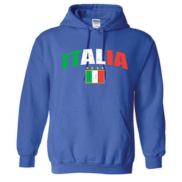Italia Distressed Soccer Royal Blue Hoodie