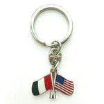 Italian American Flags Key Chain