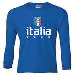 Italia Soccer Long Sleeve Royal Blue T-Shirt