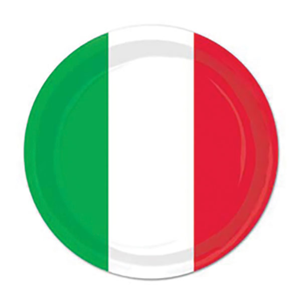 Italian Flag Paper Plates