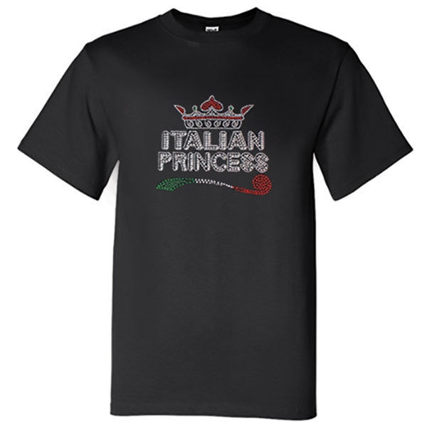 Italian Princess Rhinestone Black T-Shirt