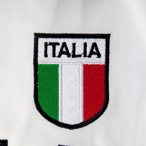 Italia Zip White with Black Trim Track Jacket - Patch Detail