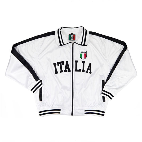 Italia Zip White with Black Trim Track Jacket