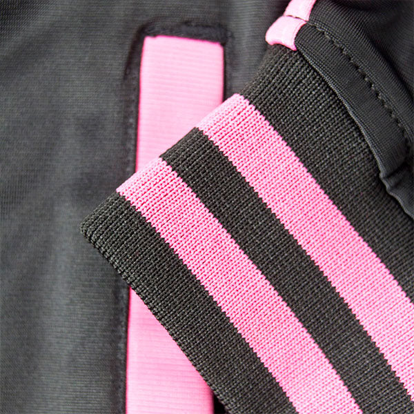 Pink Italia Zip Black Ladies Track Jacket - Cuff