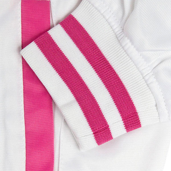 Ladies Italia Zip White with Pink Trim Track Jacket - Cuff