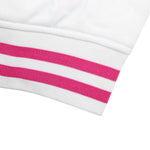 Ladies Italia Zip White with Pink Trim Track Jacket - Bottom