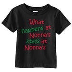 What Happens At Nonna's Stays At Nonna's Black T-Shirt