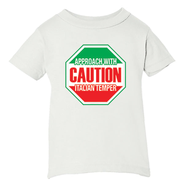 Approach With Caution Italian Temper White T-Shirt