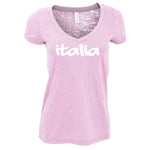 Italia Bubble V-Neck Pink T-Shirt