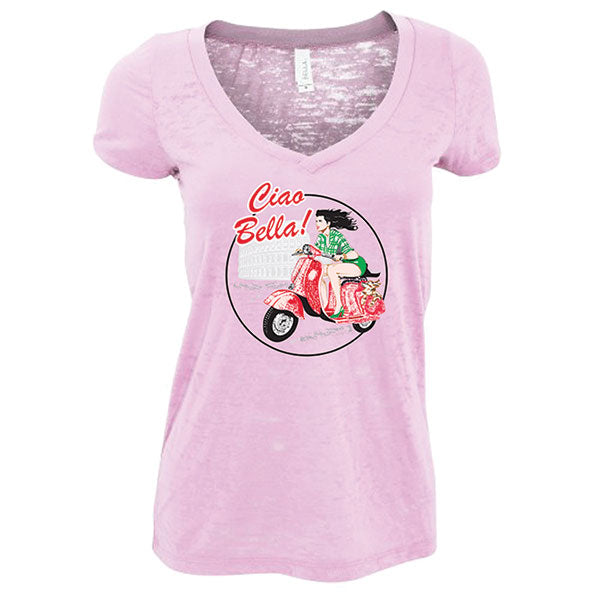 Ciao Bella V-Neck Pink T-Shirt