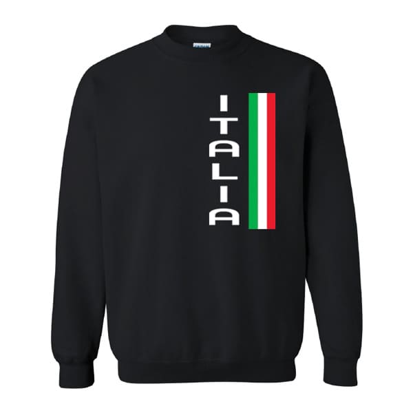 Vertical Italia adult black crewneck sweatshirt