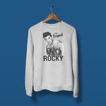 The original rocky adult grey sweatshirt on a hanger