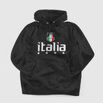 Italia soccer adult black hoodie sweatshirt on a table