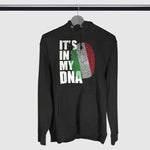 It's in my dna italian adult black hoodie sweatshirt on a hanger