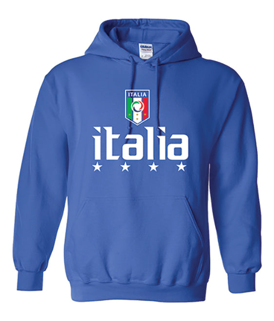HSARB403-Adult Italia Soccer Hoodie Sweatshirt (Royal)