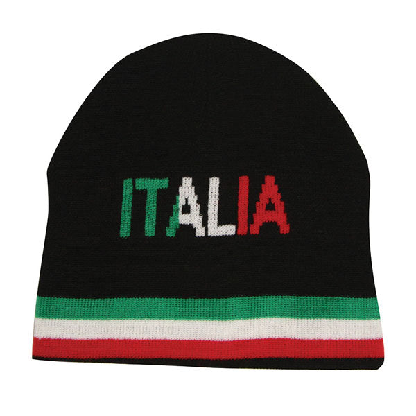Italia Black Knit Cap