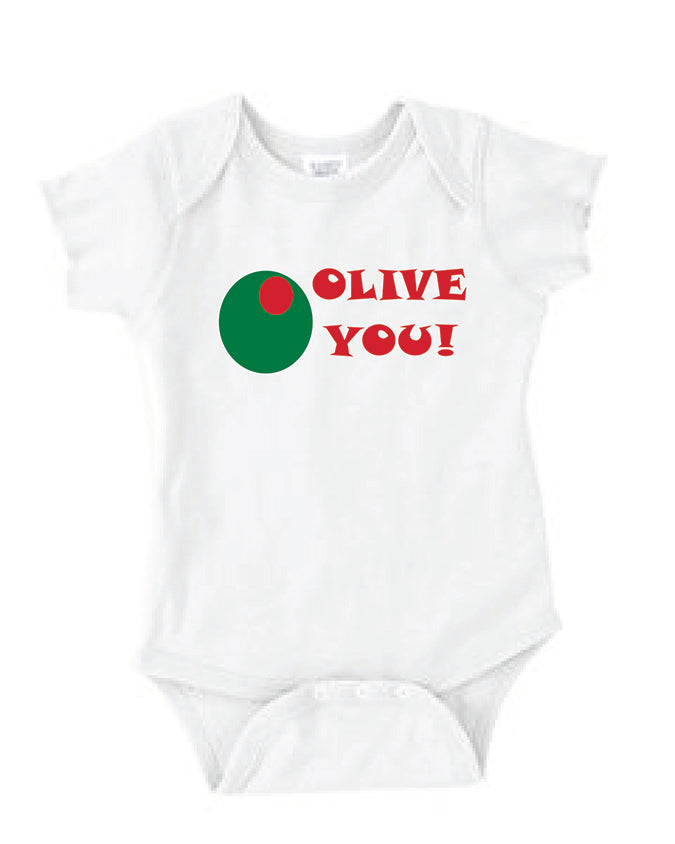 IOW562-Infant Onesie Olive You (White)