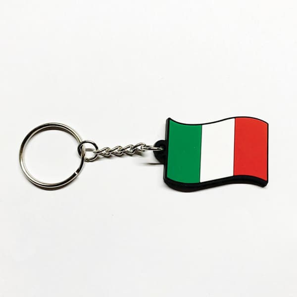 Silicon Italian Flag Keychain