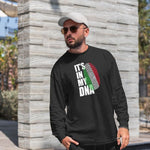 It's in my dna italian adult black long sleeve t-shirt on a man