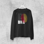 It's in my dna sicilian adult black long sleeve t-shirt on a hanger