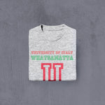 University of italy whatsamatta adult grey long sleeve t-shirt folded