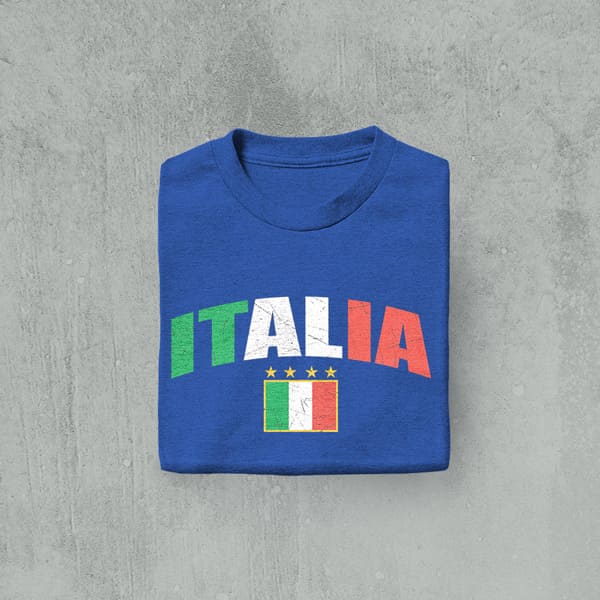 LSARB302-Adult Italia Distressed Soccer Long Sleeve T-Shirt