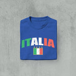 Italia distressed soccer adult navy long sleeve t-shirt folded