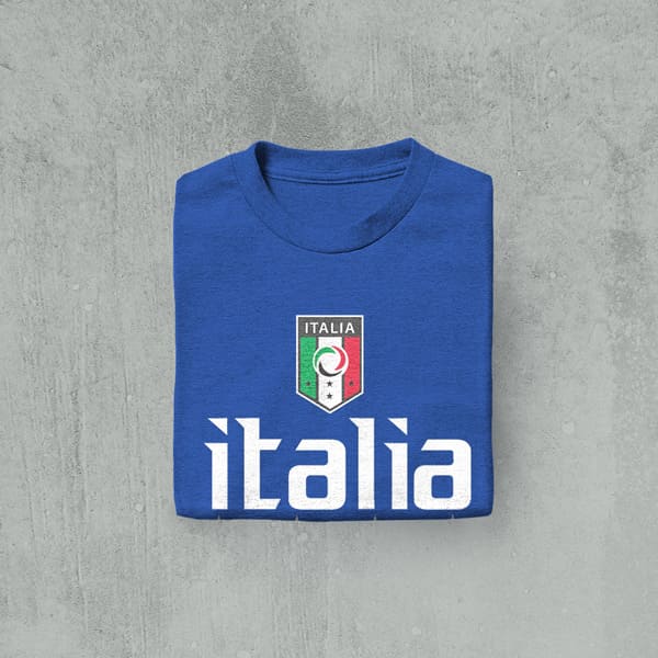 Italia soccer adult navy long sleeve t-shirt folded