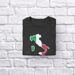 Italy Boot adult black t-shirt folded