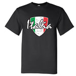 Italia Distressed Badge Black T-Shirt