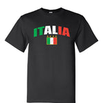 Italia Distressed Soccer Black T-Shirt