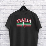 Italia Bar with Boot adult black t-shirt on a hanger
