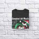 Campioni del Mondo Soccer adult black t-shirt folded