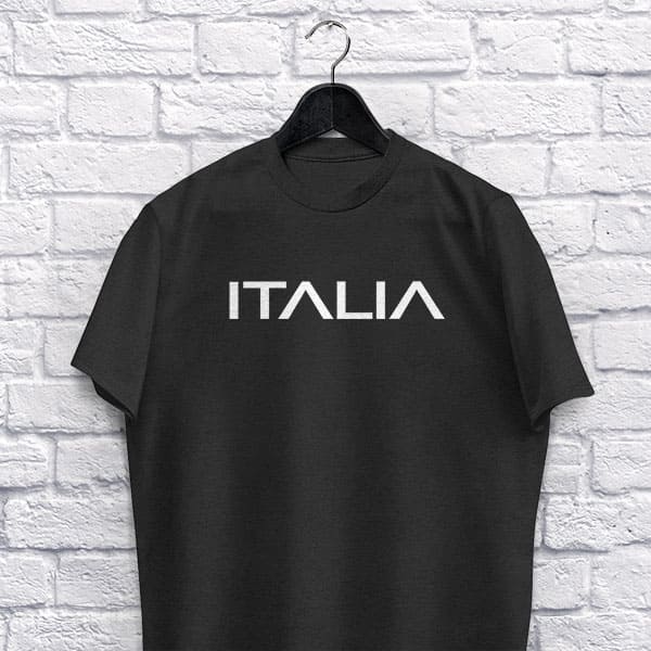 Italian Stick adult black t-shirt on a hanger