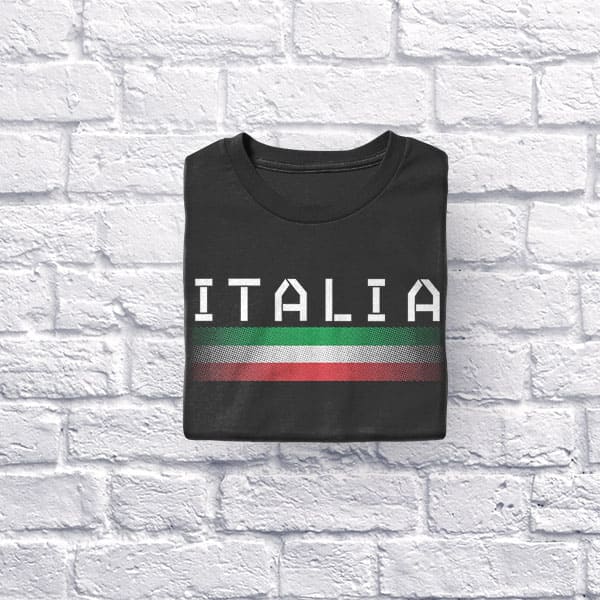 Italia Dots adult black t-shirt folded
