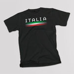 Italia Dots adult black t-shirt on a table