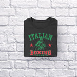 Italian Boxing Club adult black t-shirt on folded
