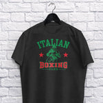 Italian Boxing Club adult black t-shirt on a hanger