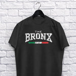 The Bronx adult black t-shirt on a hanger