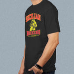 Sicilian Boxing adult black t-shirt on a man side view