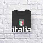 Italia soccer adult black t-shirt folded