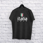 Italia soccer adult black t-shirt on a hanger