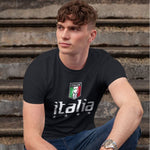Italia soccer adult black t-shirt on a man front view