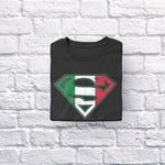 Super Papa adult black t-shirt folded