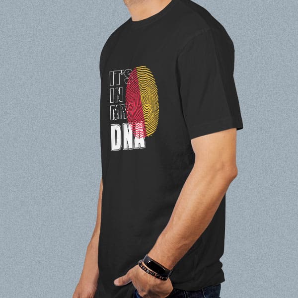 It's In My DNA Sicilian adult black t-shirt on a man side view