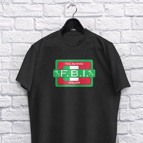FBI-Stamp adult black t-shirt on a hanger