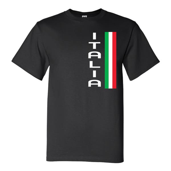 Vertical Italia adult black t-shirt