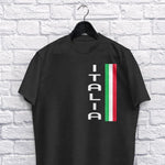 Vertical Italia adult black t-shirt on a hanger