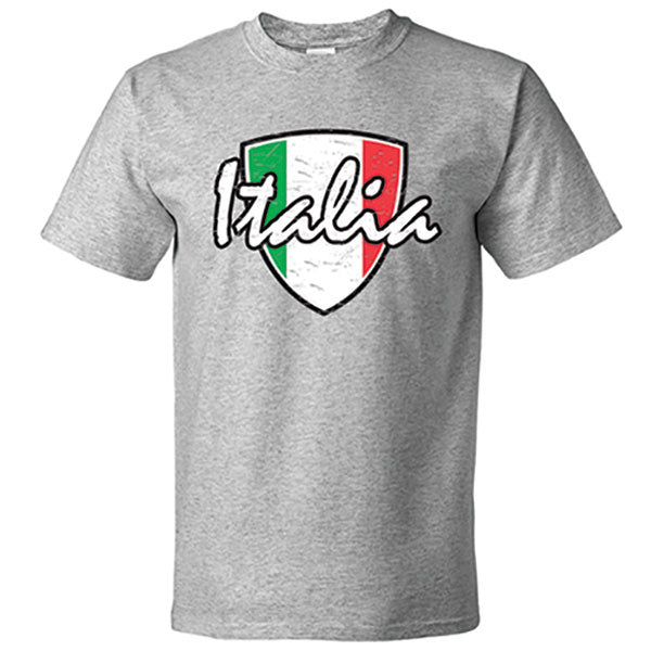 Italia Distressed Badge Gray T-Shirt
