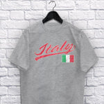 Baseball Italy adult grey t-shirt on a hanger